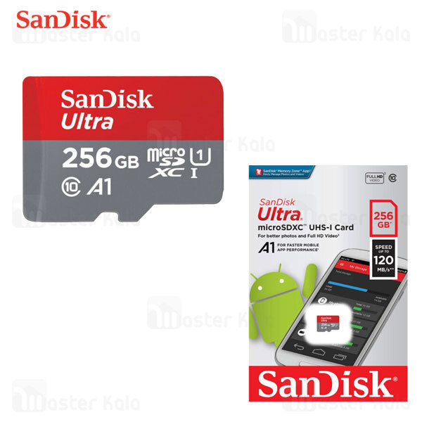 کارت حافظه میکرو اس دی 256 گیگابایت SanDisk U1 A1 653X 120MB